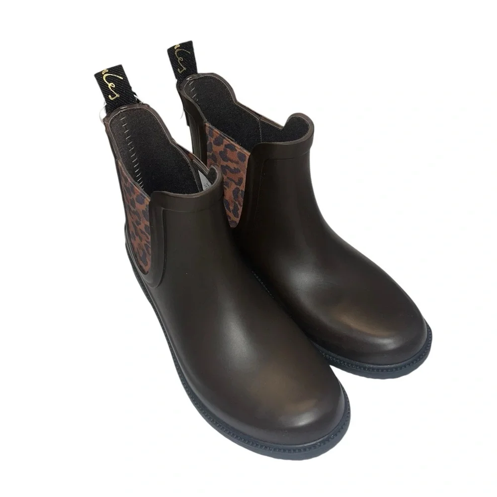 🌟NWT🌟 Joules Rutland Chelsea Brown Rubber Ankle Rain Boots